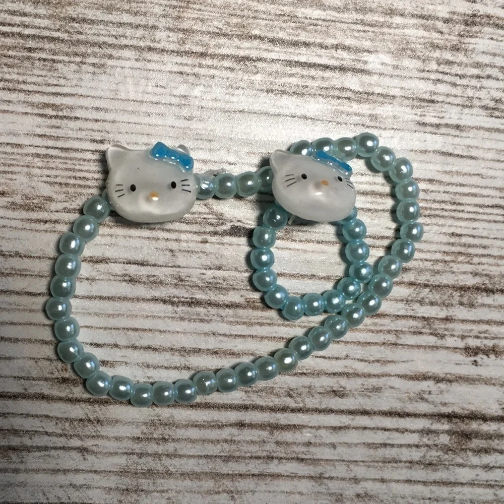 Hello Kitty Toddler Blue Pearl Bracelet Ring Set The Princess Store